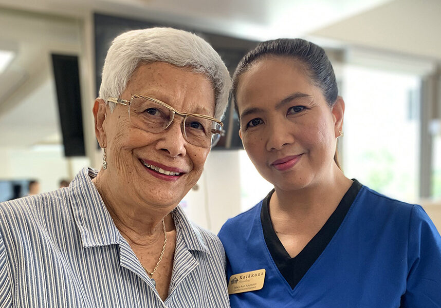 Photo of a resident with staff